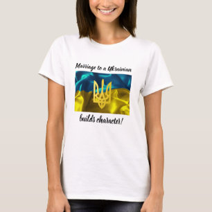 Giftermål till en ukrainare bygger teckenet t shirt