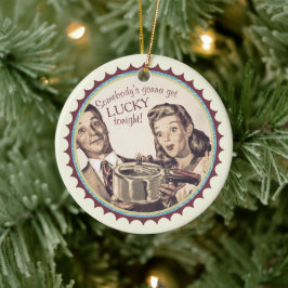 Giftermål turbulent tryckkokare som kokar jul julgransprydnad keramik