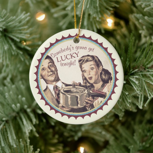 Giftermål turbulent tryckkokare som kokar jul julgransprydnad keramik (Träd)