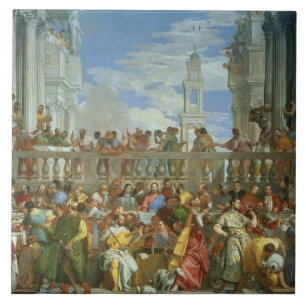 Giftermålfestmåltiden på Cana, c.1562 (olja på Kakelplatta