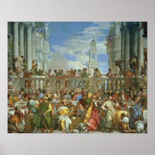 Giftermålfestmåltiden på Cana, c.1562 (olja på Poster