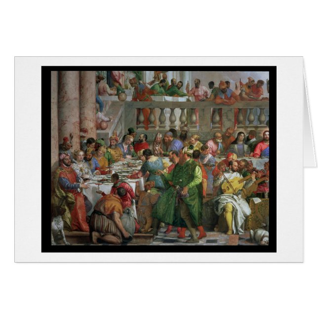 Giftermålfestmåltiden på Cana, specificerar av att Hälsningskort (Framsidan Horizontal)