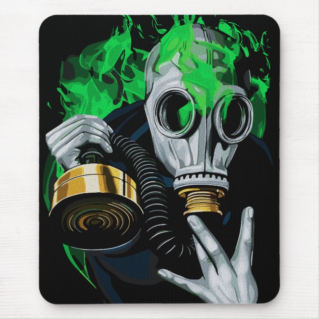 Giftgas mask: Neonlågor Musmatta (Framsidan)