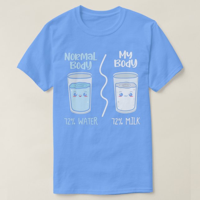 giftidea Normal body Vatten och mjölk T Shirt (Design framsida)