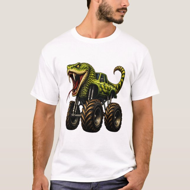 Giftig Viper Monster Truck T Shirt (Framsida)