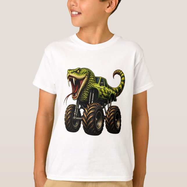 Giftig Viper Monstertruck T Shirt (Framsida)