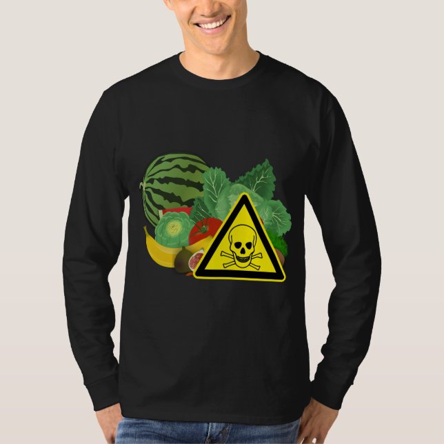 Giftiga grönsaker ogillar frukt t shirt (Framsida)