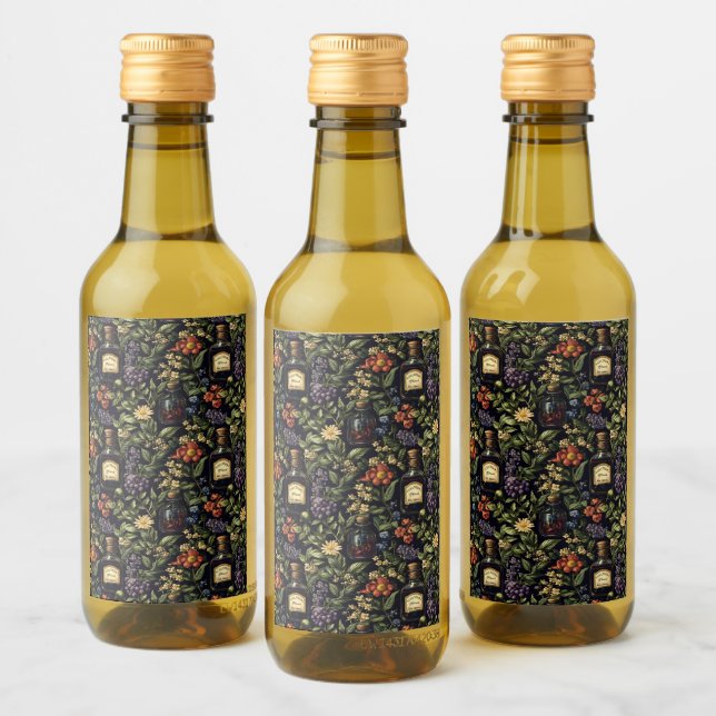 Giftiga kronblad vinetikett (Flaskor)