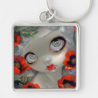 "Giftiga skönhetar III: Opiumvallmo" Keychain Fyrkantig Silverfärgad Nyckelring