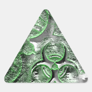 Giftiga varningsdecennier, biofarotecken, symbol triangelformat klistermärke