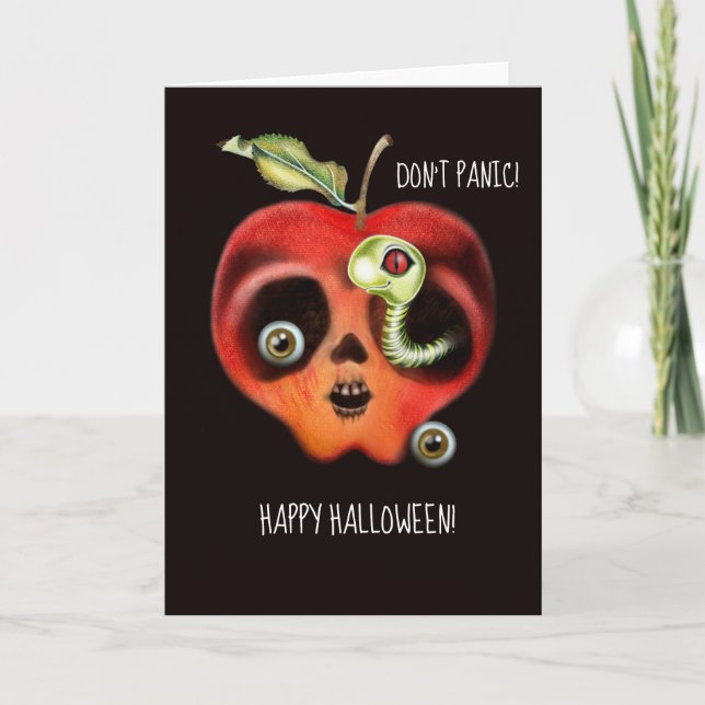 Giftigt äpple Halloween-kort Kort (Framsida)