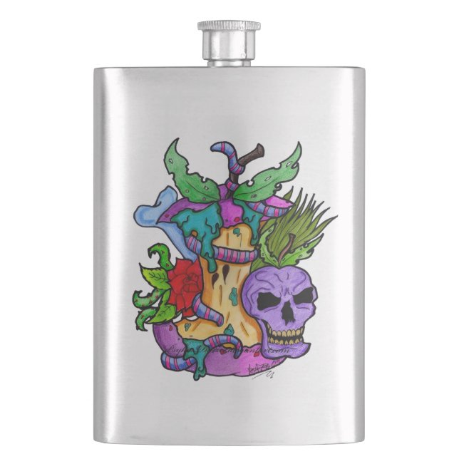Giftigt Äpple Premium Flask Fickplunta (Framsidan)