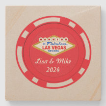 Giftigt i Vegas Poker Chip Stencoaster