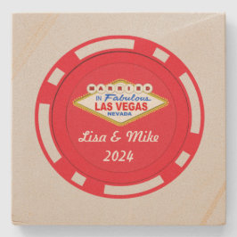 Giftigt i Vegas Poker Chip Stencoaster Stenunderlägg