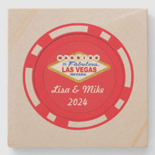 Giftigt i Vegas Poker Chip Stencoaster Stenunderlägg