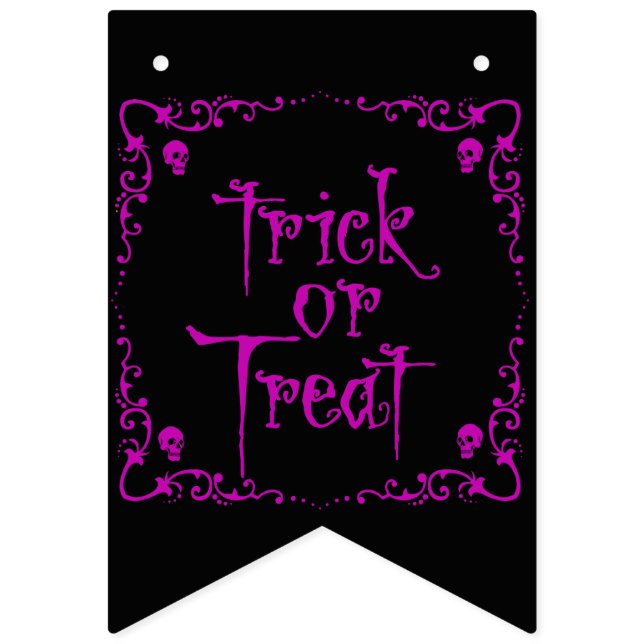 Giftigt lila trick or treat vimplar (Första flaggan)