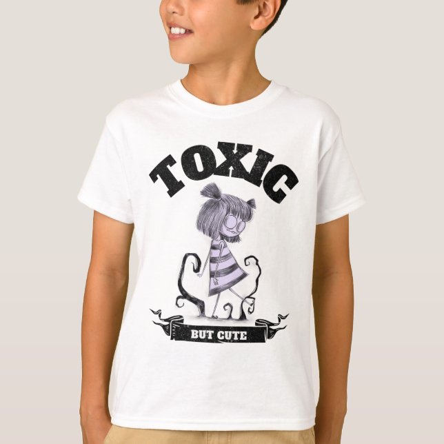 Giftigt, men grå, grå Halloween-grafik T Shirt (Framsida)