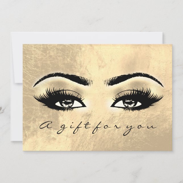 Giftintyg Brown Öga Guld Lash Beauty Makeup (Framsida)