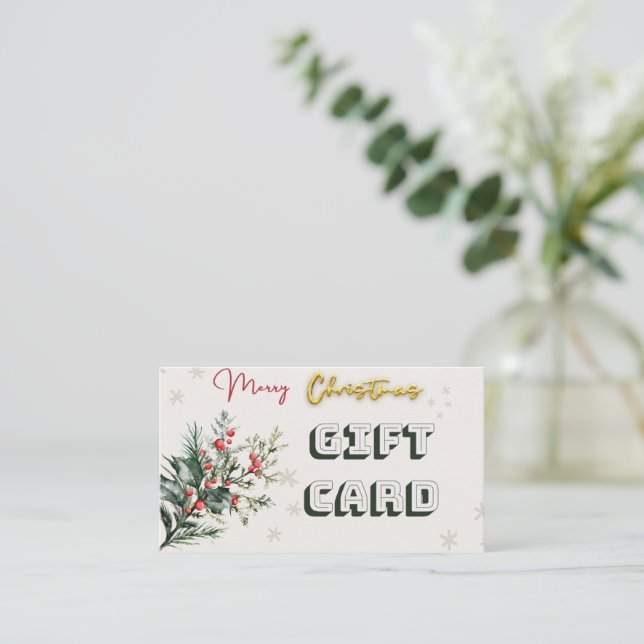 Giftkort $100 christmas visitkort (Stående Fram)