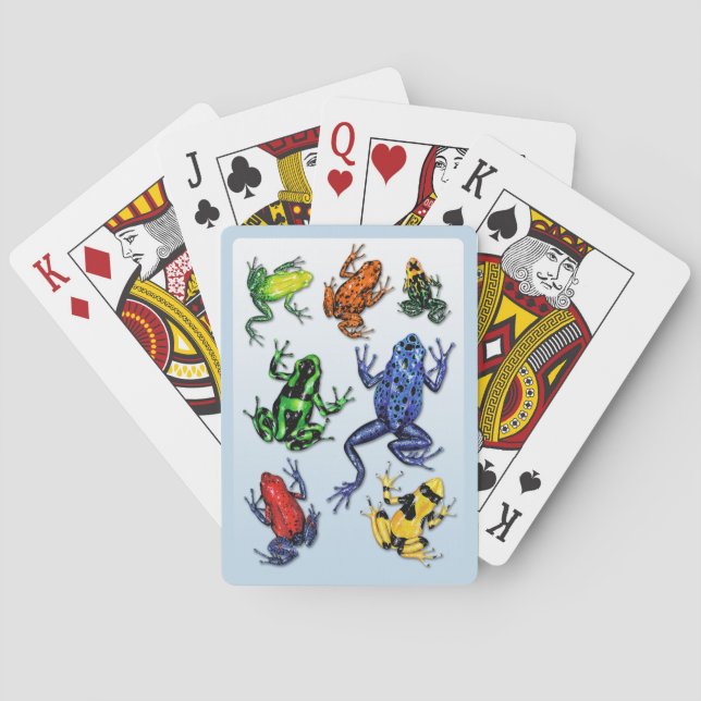 Giftpilgroda som leker kort spel kort (Baksidan)
