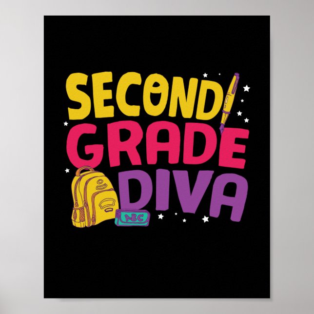 Gifts 2:a lärare | Andra Klass Diva Poster (Framsidan)