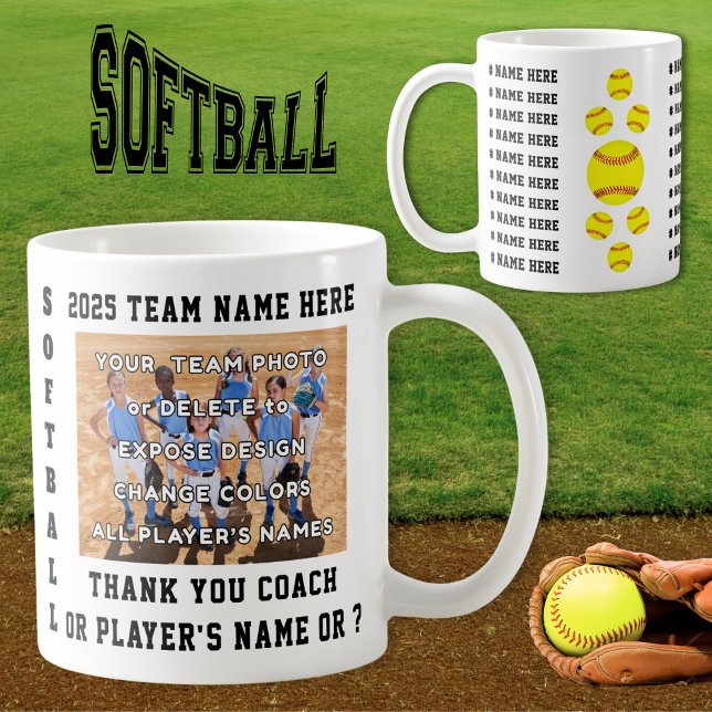 Gifts for Softball Coaches or Players. Softball Kaffemugg (Gift ideas for softball coaches. Softball senior gifts or Softball Team gift ideas. Softball mugs.)