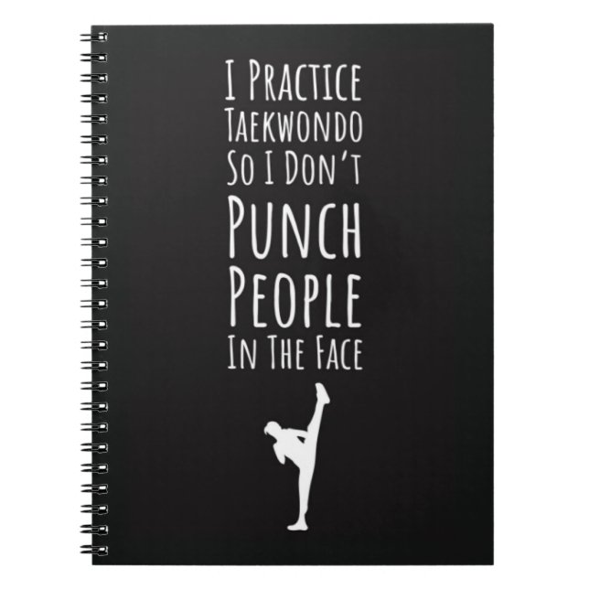 Gifts For Taekwondo Students Martial Artist TKD Anteckningsbok (Framsidan)