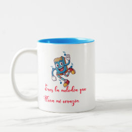 Gifts for Valentine day funny melody Två-Tonad Mugg