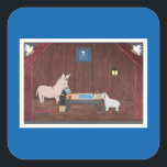 GIFTS FYRKANTIGT KLISTERMÄRKE<br><div class="desc">Djur ger gåvor till Jesus.</div>