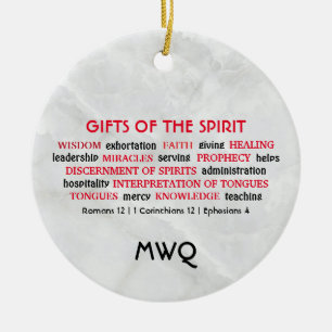 GIFTS-HELIGA SPIRIT Monogram Kristna Julgransprydnad Keramik