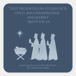 Gifts of the Magi Sticker – Three Kings Nativity Fyrkantigt Klistermärke