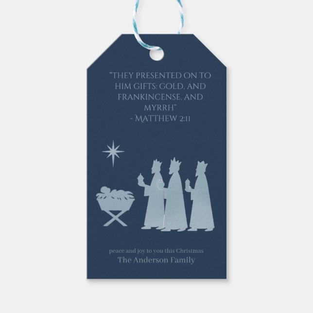 Gifts of the Magi – Three Kings Nativity Scene Presentetikett (Framsidan)