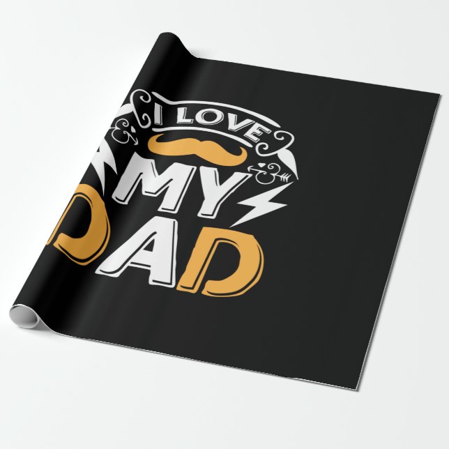 Gifts Pappa | I Kärlek My Pappa Presentpapper (Utrullad)