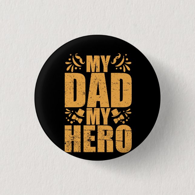 Gifts Pappa | Min Hero Pappa Knapp (Framsida)