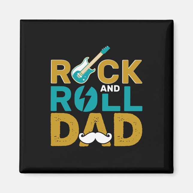 Gifts Pappa | ROCK AND ROLL PAPPA Magnet (Framsidan)