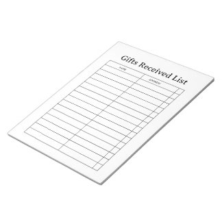 Gifts Received Tracker Anteckningsblock