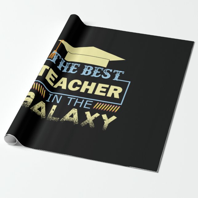 Gifts Teacher | Bästa lärare i Galaxy Presentpapper (Utrullad)