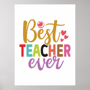 Gifts Teacher Bästa lärare någonsin Poster