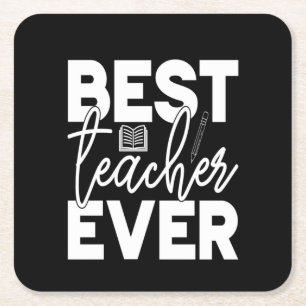 Gifts Teacher Bästa lärare någonsin Underlägg Papper Kvadrat
