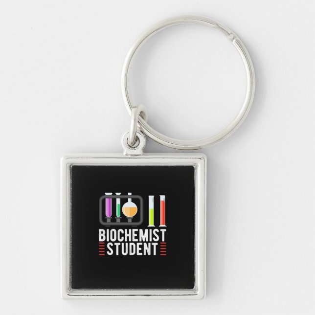 Gifts Teacher | Biochemist Student Fyrkantig Silverfärgad Nyckelring (Framsidan)