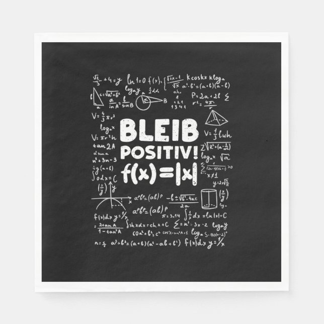 Gifts Teacher | Bleib Positiv Math Teacher Pappersservett (Framsidan)
