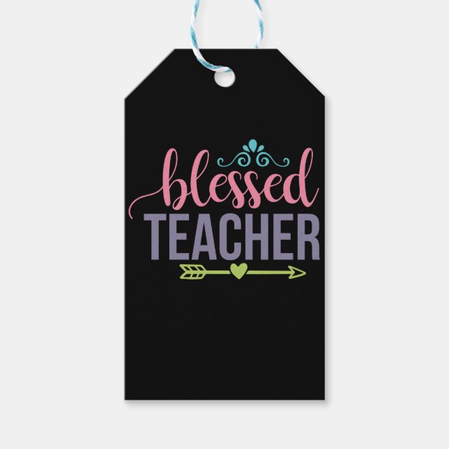 Gifts Teacher | Blessed Teacher Presentetikett (Framsidan)