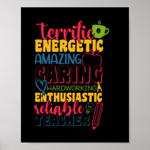 Gifts Teacher Fantastisk Caring Teacher Poster
