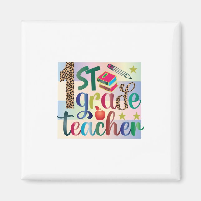 Gifts Teacher | Förste Klass Lärare Magnet (Framsidan)