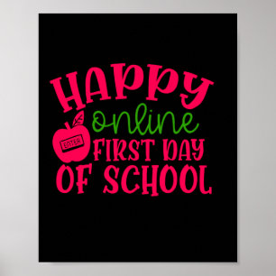 Gifts Teacher Lycklig Online första skoldagen Poster