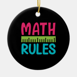 Gifts Teacher   Math Regler Julgransprydnad Keramik