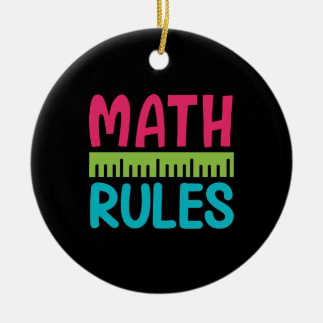 Gifts Teacher | Math Regler Julgransprydnad Keramik (Framsidan)