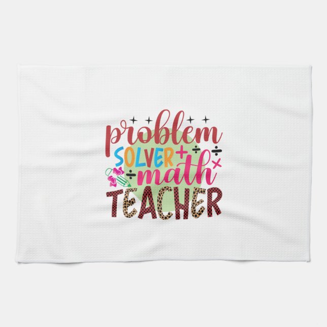 Gifts Teacher | Problem Solver Math Teacher Kökshandduk (Horisontell)
