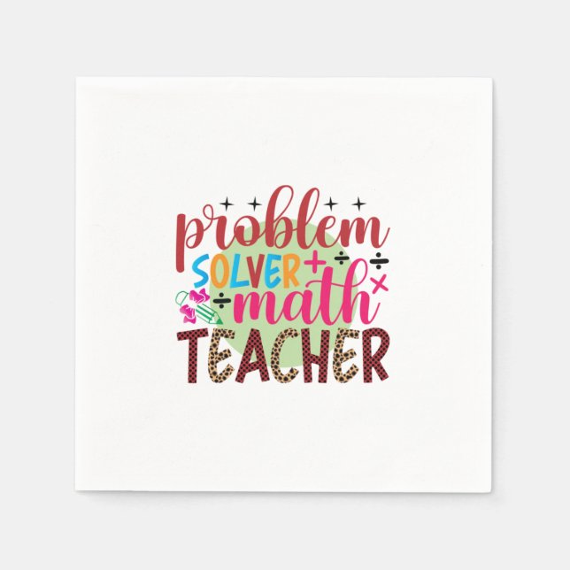 Gifts Teacher | Problem Solver Math Teacher Pappersservett (Framsidan)