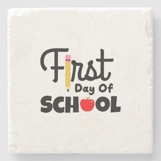 Gifts Teacher | Skolans första dag Stenunderlägg (Framsidan)